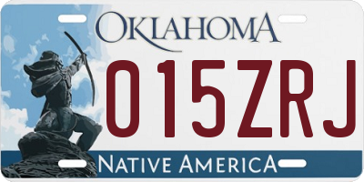 OK license plate 015ZRJ