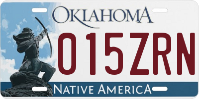 OK license plate 015ZRN