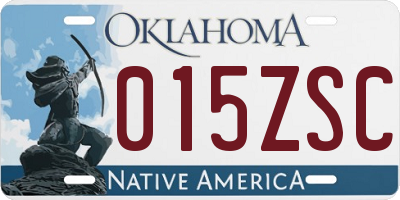 OK license plate 015ZSC