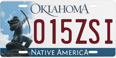 OK license plate 015ZSI