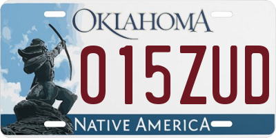 OK license plate 015ZUD