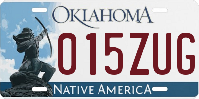 OK license plate 015ZUG