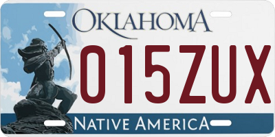 OK license plate 015ZUX