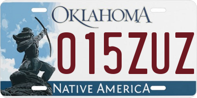OK license plate 015ZUZ