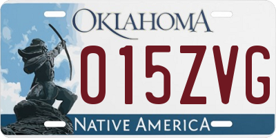 OK license plate 015ZVG