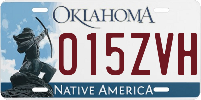 OK license plate 015ZVH