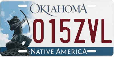 OK license plate 015ZVL