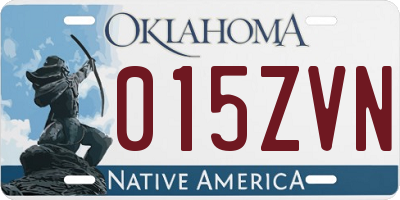 OK license plate 015ZVN
