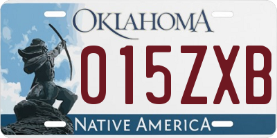 OK license plate 015ZXB