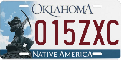 OK license plate 015ZXC