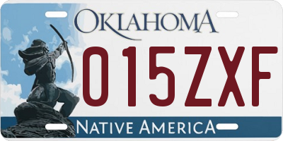 OK license plate 015ZXF