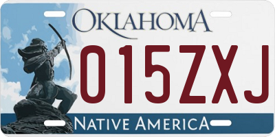 OK license plate 015ZXJ