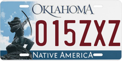 OK license plate 015ZXZ