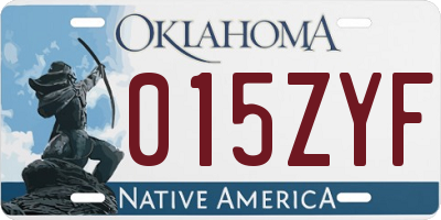 OK license plate 015ZYF
