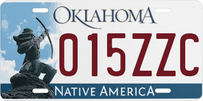 OK license plate 015ZZC