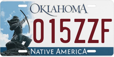 OK license plate 015ZZF