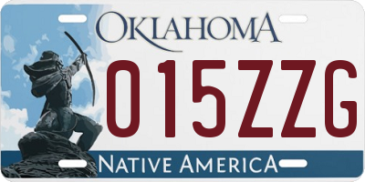 OK license plate 015ZZG
