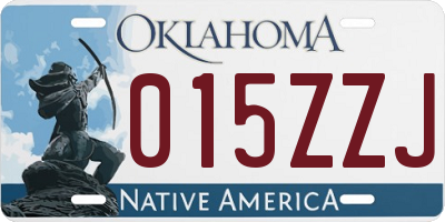 OK license plate 015ZZJ