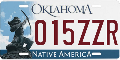 OK license plate 015ZZR