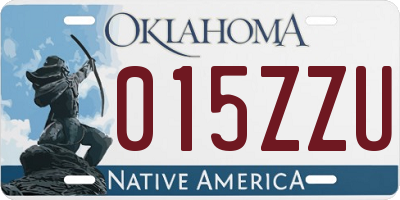 OK license plate 015ZZU