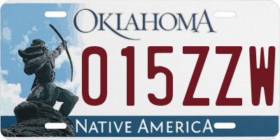 OK license plate 015ZZW