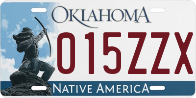 OK license plate 015ZZX