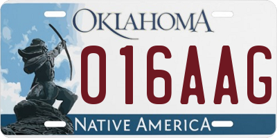 OK license plate 016AAG