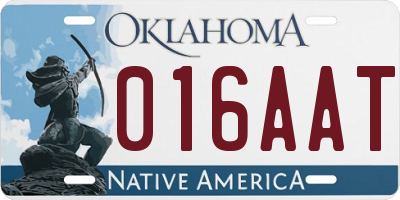 OK license plate 016AAT