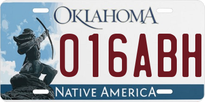 OK license plate 016ABH