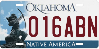 OK license plate 016ABN