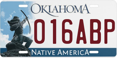 OK license plate 016ABP