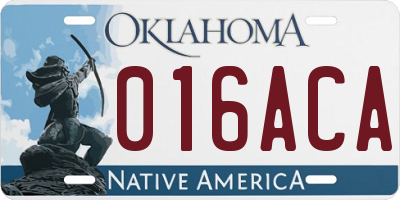 OK license plate 016ACA