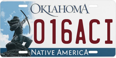 OK license plate 016ACI