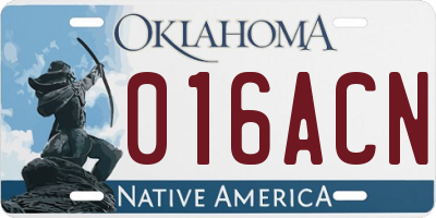 OK license plate 016ACN