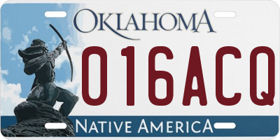 OK license plate 016ACQ
