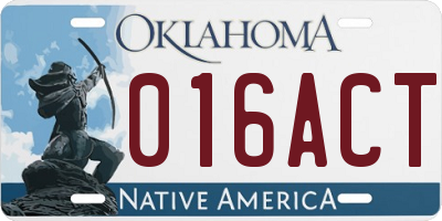 OK license plate 016ACT