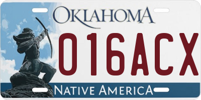 OK license plate 016ACX