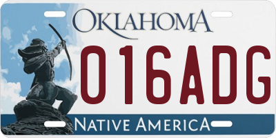 OK license plate 016ADG