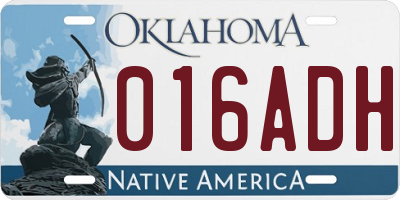 OK license plate 016ADH