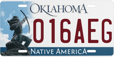 OK license plate 016AEG