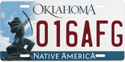 OK license plate 016AFG