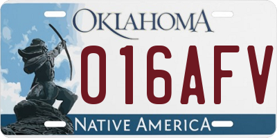 OK license plate 016AFV