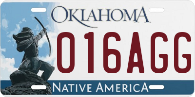 OK license plate 016AGG