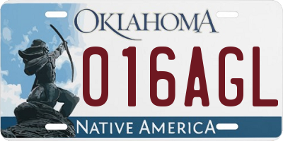 OK license plate 016AGL