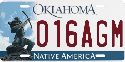 OK license plate 016AGM