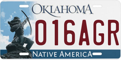 OK license plate 016AGR