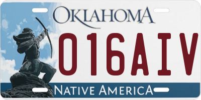 OK license plate 016AIV