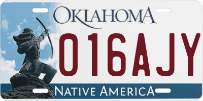 OK license plate 016AJY