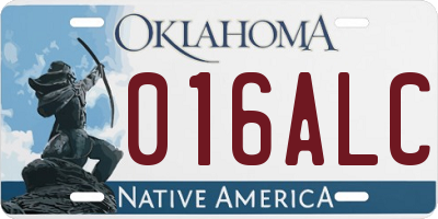 OK license plate 016ALC