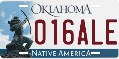 OK license plate 016ALE